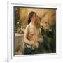 Self Portrait with Nude Woman and Glass-Lovis Corinth-Framed Giclee Print