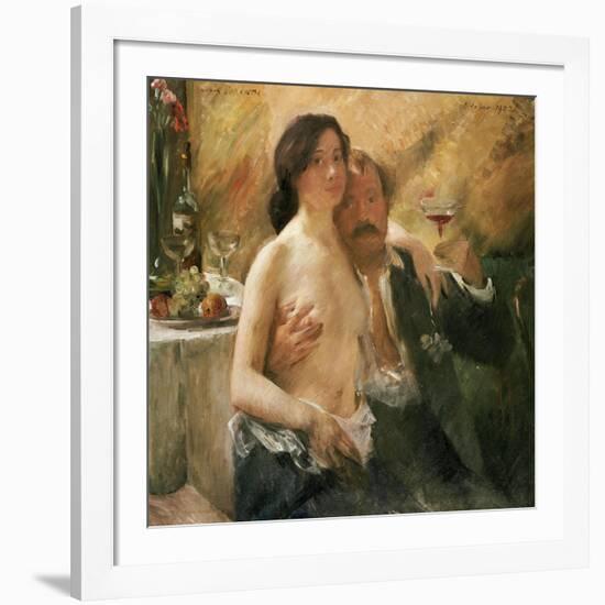 Self Portrait with Nude Woman and Glass-Lovis Corinth-Framed Giclee Print