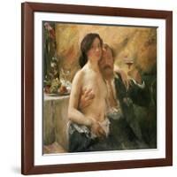 Self Portrait with Nude Woman and Glass-Lovis Corinth-Framed Giclee Print