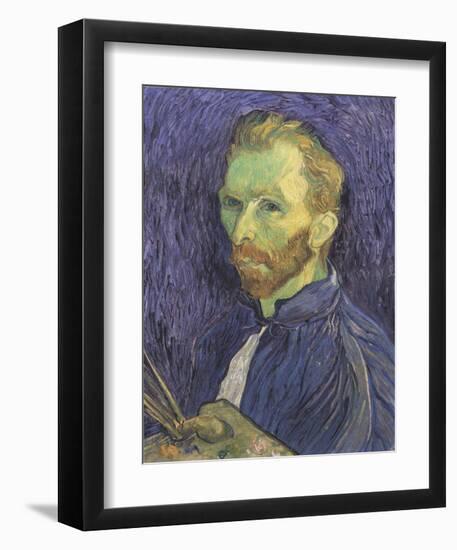 Self Portrait with Palette, 1889-Vincent van Gogh-Framed Art Print