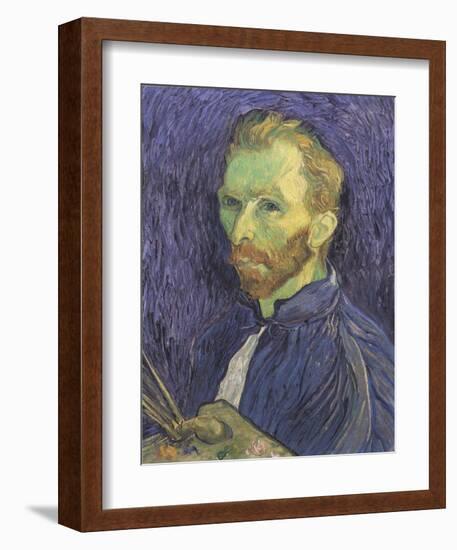 Self Portrait with Palette, 1889-Vincent van Gogh-Framed Art Print