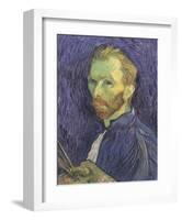 Self Portrait with Palette, 1889-Vincent van Gogh-Framed Art Print