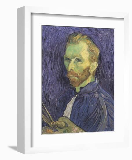 Self Portrait with Palette, 1889-Vincent van Gogh-Framed Art Print