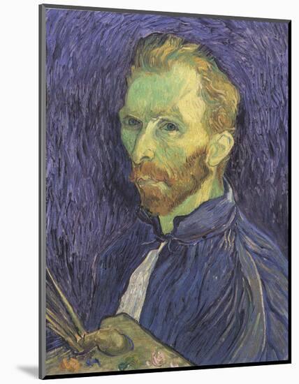 Self Portrait with Palette, 1889-Vincent van Gogh-Mounted Art Print