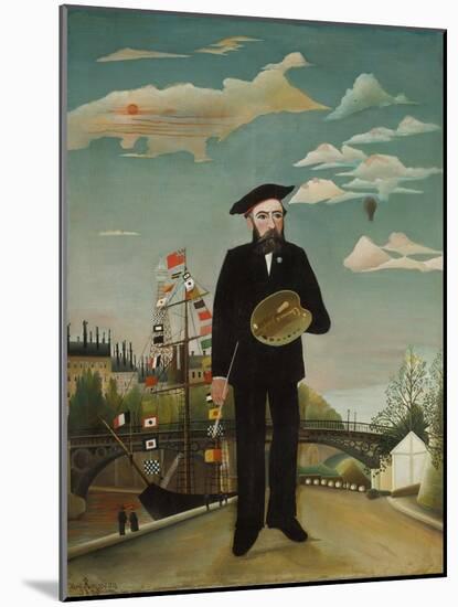 Self Portrait with Palette, 1890-Henri Rousseau-Mounted Giclee Print