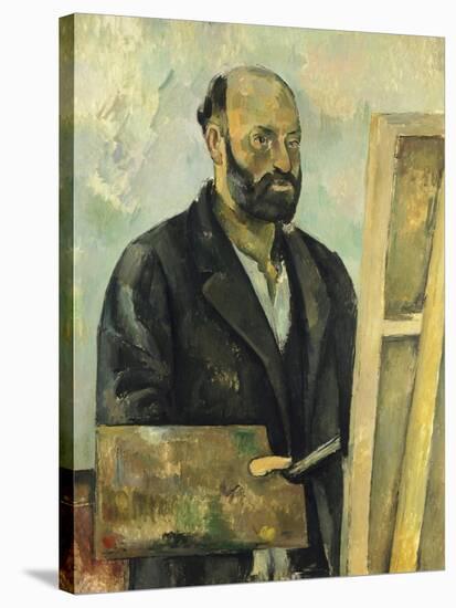 Self Portrait with Palette, C.1890-Paul Cézanne-Stretched Canvas