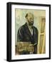 Self Portrait with Palette, C.1890-Paul Cézanne-Framed Giclee Print