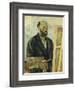Self Portrait with Palette, C.1890-Paul Cézanne-Framed Giclee Print