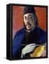 Self Portrait with Palette-Paul Gauguin-Framed Stretched Canvas