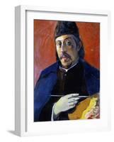 Self Portrait with Palette-Paul Gauguin-Framed Giclee Print