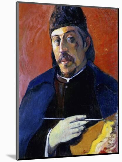 Self Portrait with Palette-Paul Gauguin-Mounted Giclee Print