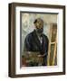 Self Portrait with Palette-Paul Cézanne-Framed Giclee Print