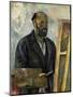 Self Portrait with Palette-Paul Cézanne-Mounted Giclee Print