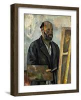 Self Portrait with Palette-Paul Cézanne-Framed Giclee Print