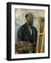 Self Portrait with Palette-Paul Cézanne-Framed Giclee Print