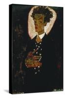 Self-Portrait with Peacock Vest Standing, 1911-Egon Schiele-Stretched Canvas