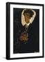 Self-Portrait with Peacock Vest Standing, 1911-Egon Schiele-Framed Giclee Print