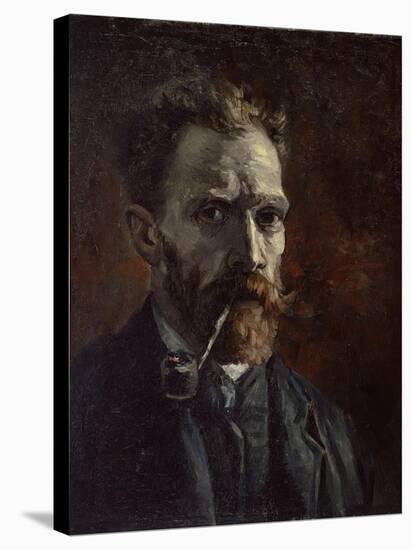 Self-Portrait with Pipe, 1886-Vincent van Gogh-Stretched Canvas