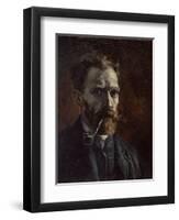 Self-Portrait with Pipe, 1886-Vincent van Gogh-Framed Giclee Print