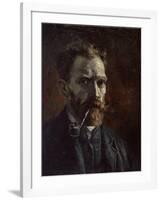 Self-Portrait with Pipe, 1886-Vincent van Gogh-Framed Giclee Print