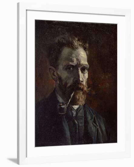 Self-Portrait with Pipe, 1886-Vincent van Gogh-Framed Giclee Print