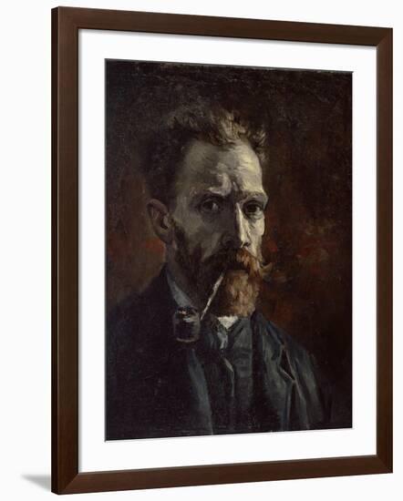 Self-Portrait with Pipe, 1886-Vincent van Gogh-Framed Giclee Print