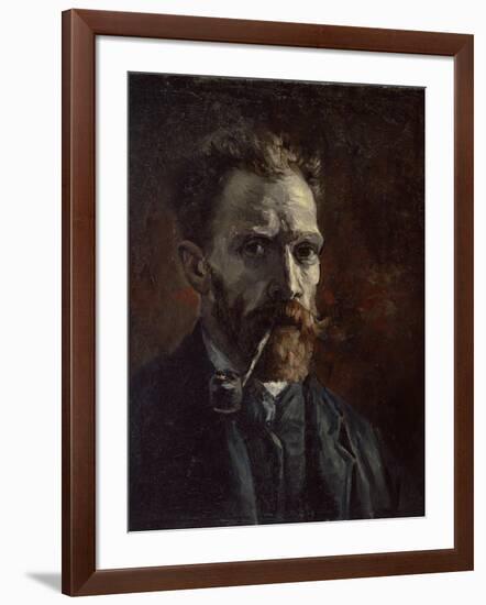 Self-Portrait with Pipe, 1886-Vincent van Gogh-Framed Giclee Print