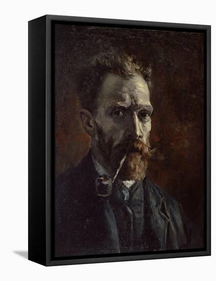 Self-Portrait with Pipe, 1886-Vincent van Gogh-Framed Stretched Canvas