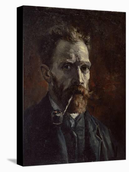 Self-Portrait with Pipe, 1886-Vincent van Gogh-Stretched Canvas