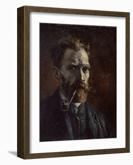 Self-Portrait with Pipe, 1886-Vincent van Gogh-Framed Giclee Print