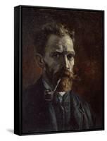 Self-Portrait with Pipe, 1886-Vincent van Gogh-Framed Stretched Canvas