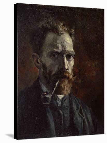 Self-Portrait with Pipe, 1886-Vincent van Gogh-Stretched Canvas