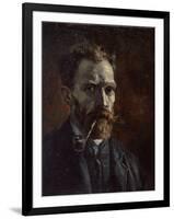 Self-Portrait with Pipe, 1886-Vincent van Gogh-Framed Giclee Print