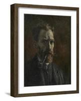 Self-portrait with pipe, 1886-Vincent van Gogh-Framed Giclee Print