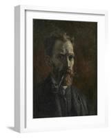 Self-portrait with pipe, 1886-Vincent van Gogh-Framed Giclee Print