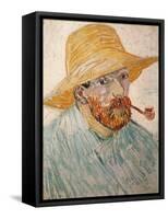 Self-Portrait with Pipe and Straw Hat, c.1888-Vincent van Gogh-Framed Stretched Canvas