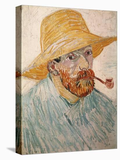 Self-Portrait with Pipe and Straw Hat, c.1888-Vincent van Gogh-Stretched Canvas