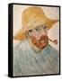 Self-Portrait with Pipe and Straw Hat, c.1888-Vincent van Gogh-Framed Stretched Canvas