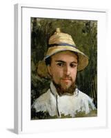 Self Portrait with Pith Helmet-Gustave Caillebotte-Framed Giclee Print