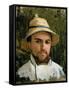 Self Portrait with Pith Helmet-Gustave Caillebotte-Framed Stretched Canvas