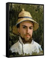 Self Portrait with Pith Helmet-Gustave Caillebotte-Framed Stretched Canvas