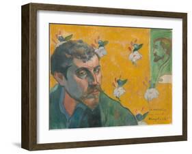 Self-Portrait with Portrait of Bernard, 'Les Mis‚rables'-Paul Gauguin-Framed Giclee Print