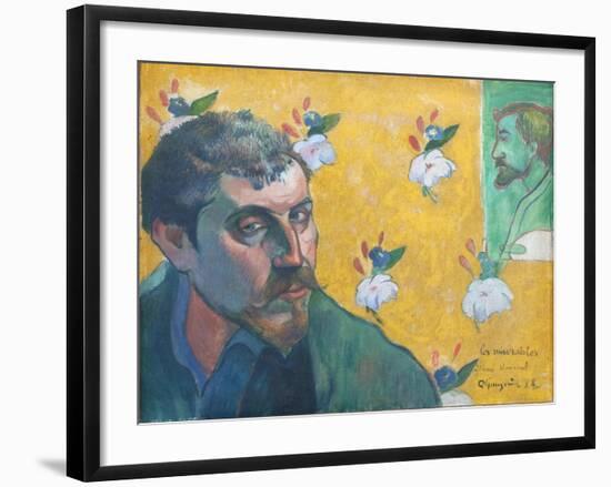 Self-Portrait with Portrait of Bernard (Les Miserables)-Paul Gauguin-Framed Giclee Print