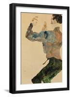 Self-Portrait with Raised Arms, Rear View, 1912-Egon Schiele-Framed Giclee Print