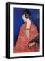 Self Portrait with Red Shawl-Elisabeth Chaplin-Framed Art Print