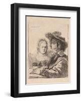 Self Portrait with Saskia, 1636-Rembrandt van Rijn-Framed Premium Giclee Print