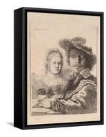 Self Portrait with Saskia, 1636-Rembrandt van Rijn-Framed Stretched Canvas