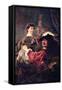 Self-Portrait with Saskia-Rembrandt van Rijn-Framed Stretched Canvas