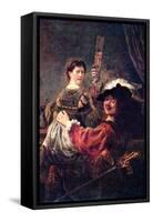 Self-Portrait with Saskia-Rembrandt van Rijn-Framed Stretched Canvas