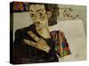 Self-Portrait with Spread Fingers, 1911-Egon Schiele-Stretched Canvas